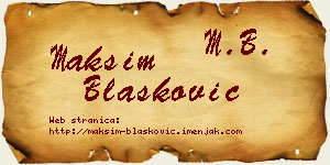 Maksim Blašković vizit kartica